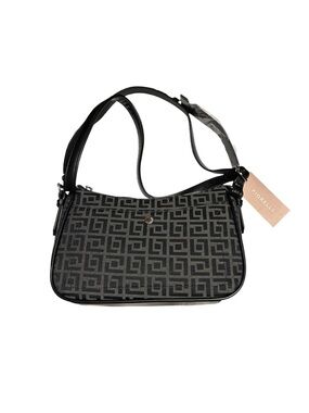 Nicole Fiorelli Geo Jaquard Print Black Shoulder Bag with Removable Strap